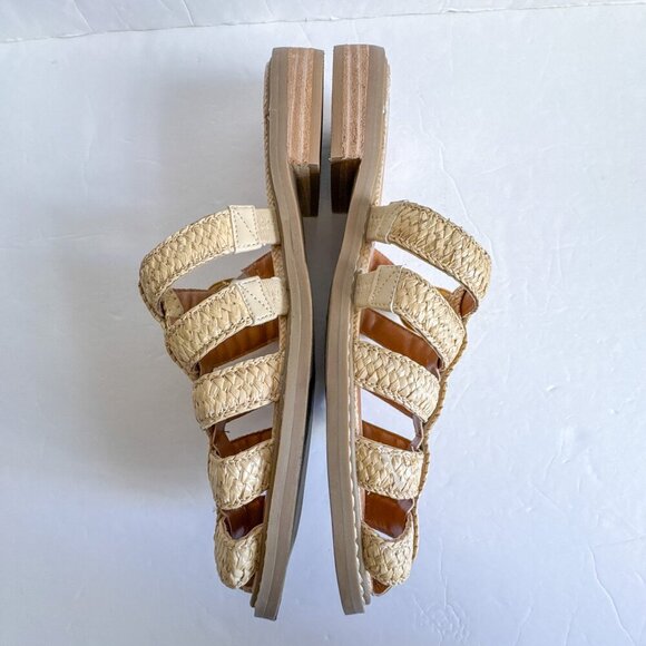 Dolce Vita Falcun Raffia Buckle Sandals Natural 8.5 - Picture 4 of 10
